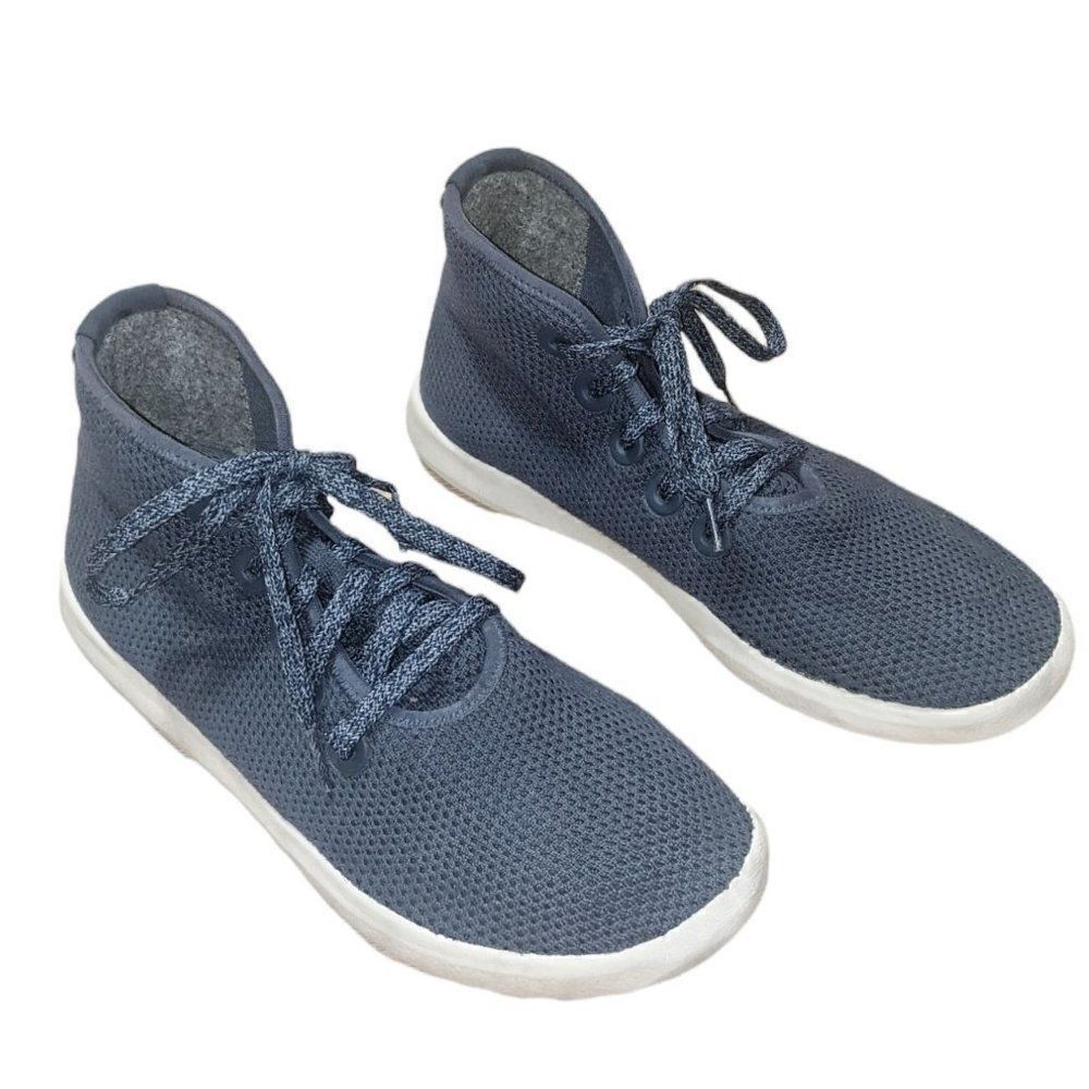 Allbirds Tree Toppers High Tops Men's Size 8 Classic Marine Navy Blue White‎